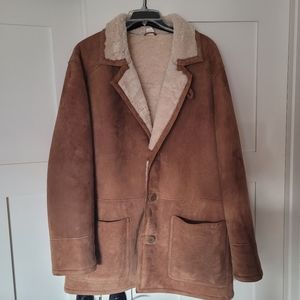 Men's XL Orvis suede sherling chore coat